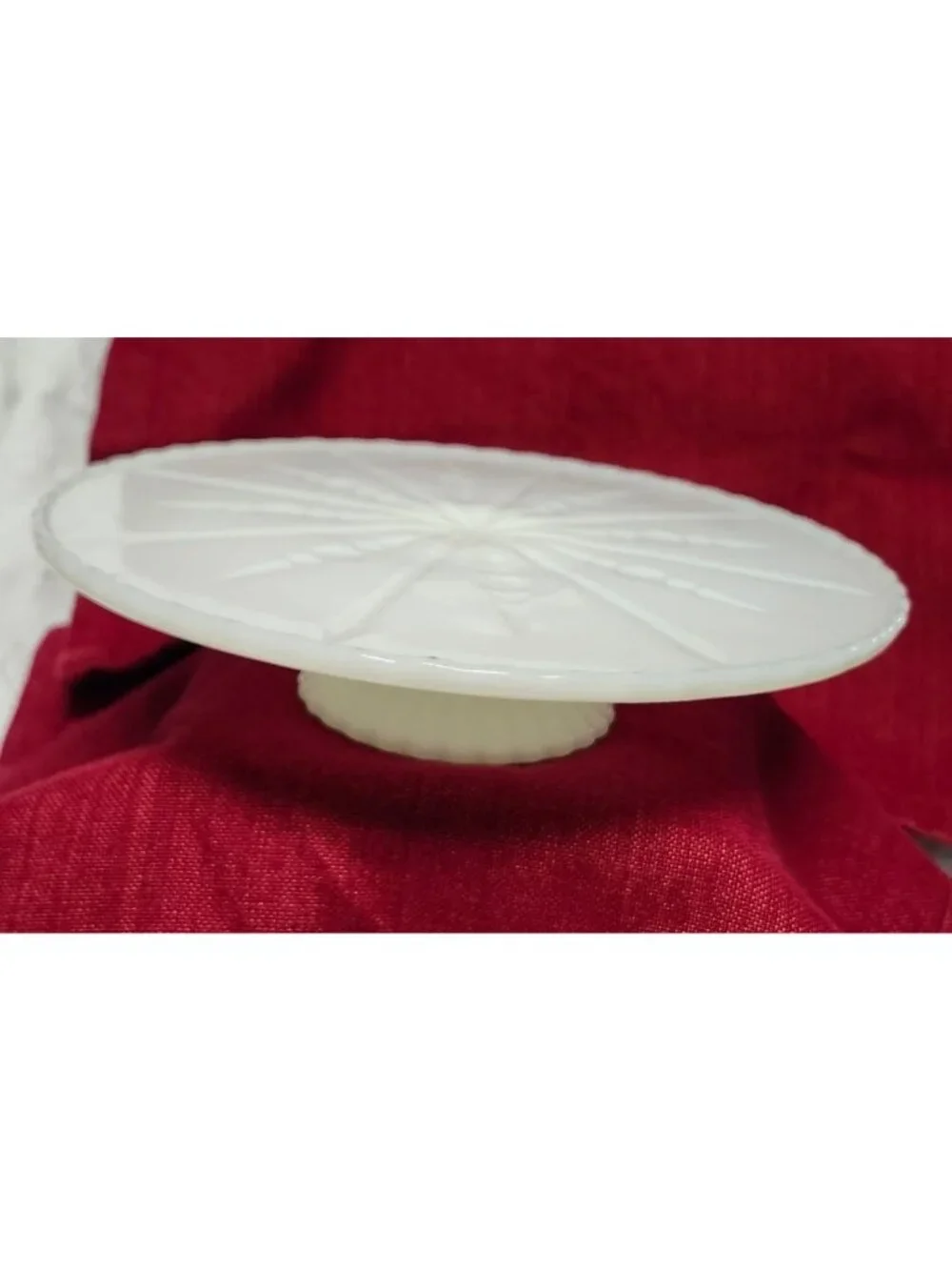 Milk Glass Cake Stand Pedestal Vintage Style